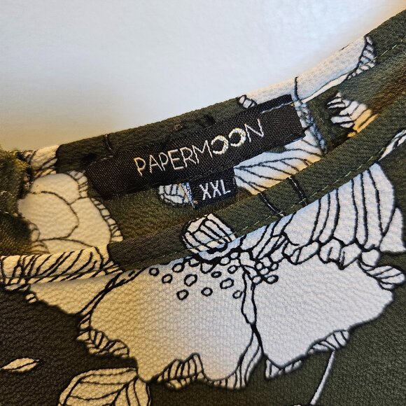 Size XXL PaperMoon Green Floral Blouse - Picture 4 of 5